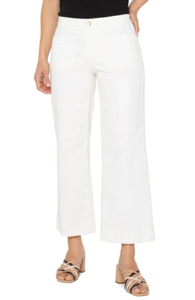 Liverpool Los Angeles Corduroy Crop Wide Leg Pants In White