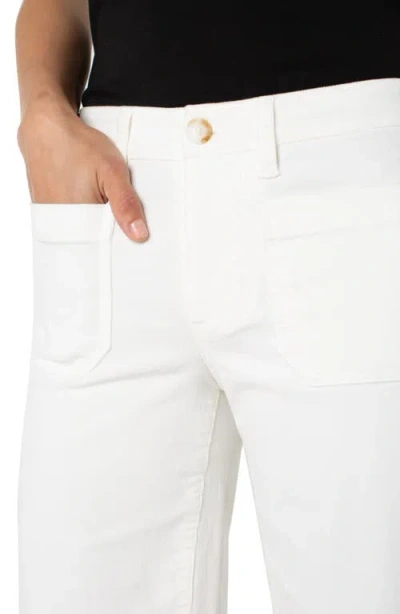 Liverpool Los Angeles Corduroy Crop Wide Leg Pants In White