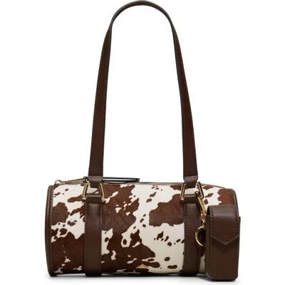 Aldo Beatrizz Genuine Calf Hair Barrel Bag In Brown