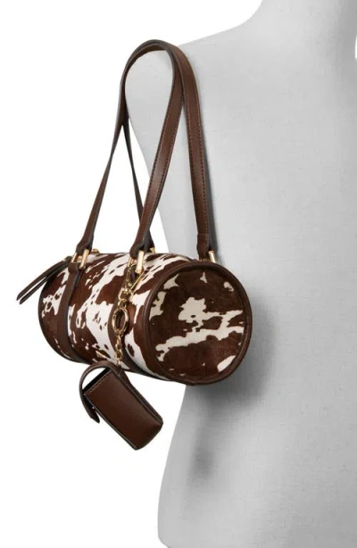 Aldo Beatrizz Genuine Calf Hair Barrel Bag In Brown