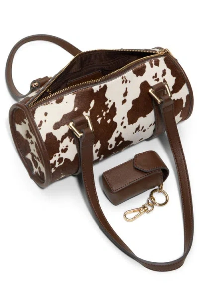 Aldo Beatrizz Genuine Calf Hair Barrel Bag In Brown