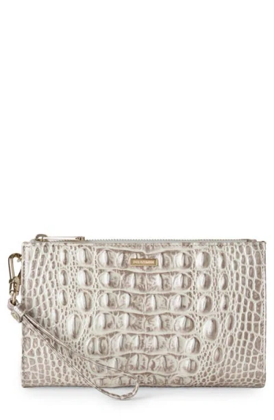 Brahmin Daisy Leather Melbourne Wristlet In Metallic