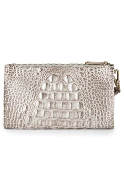 Brahmin Daisy Leather Melbourne Wristlet In Metallic