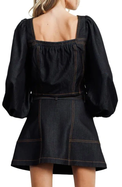 Ciebon Myers Bubble Denim Top In Black