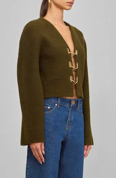 Cult Gaia Mayalu Cardigan In Green Acrylic In Green