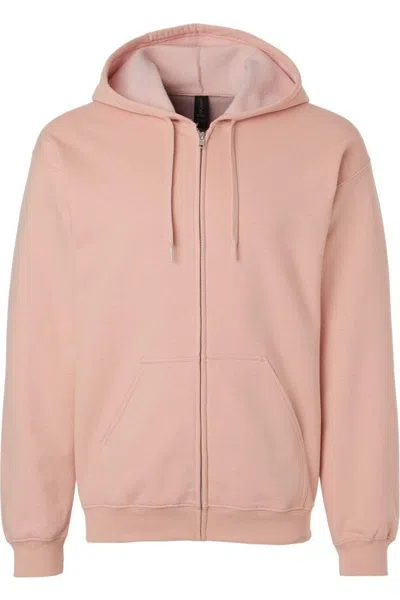 Gildan Heavy Blend Unisex Adult Full Zip Hooded Sweatshirt Top In Burgundy