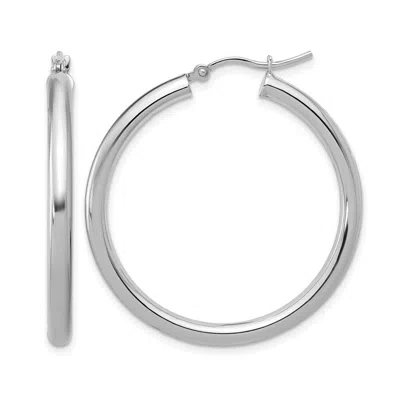 Diamond2deal 10k White Gold Round Shape Hinged Hoop Earrings In White