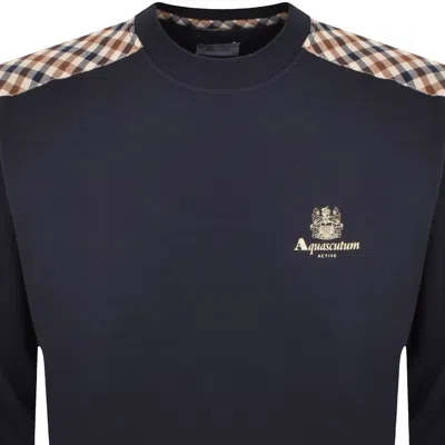 Aquascutum Active Crew Neck Sweatshirt Navy In Blue