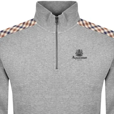 Aquascutum Active Quarter Zip Sweatshirt Grey In Gray