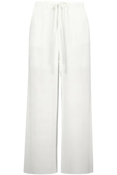 Bishop + Young Women's Serafina Drawstring Wide Leg Pants In White In White