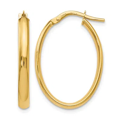 Diamond2deal 10k Yellow Gold Oval Shape Hoop Earrings In Yellow