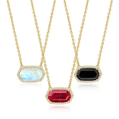 Ross-simons Birthstone Necklace With White Topaz In 18kt Gold Over Sterling In Gold