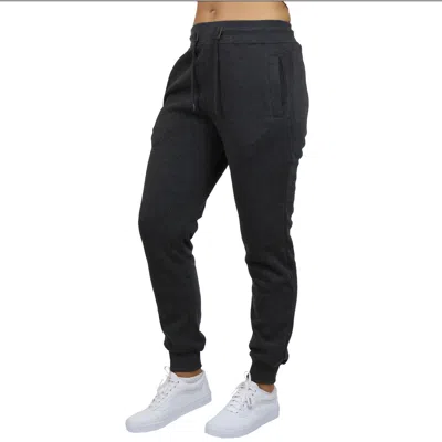 Blue Ice Women's Loose Fit Fleece-lined Jogger Sweatpants In Black