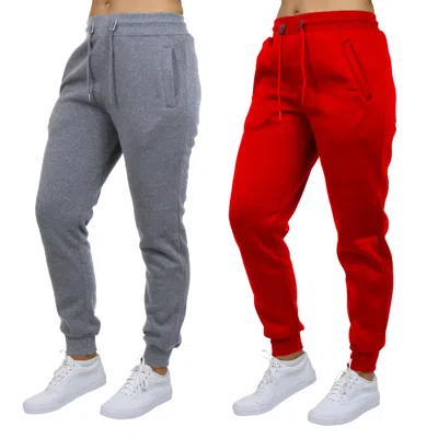 Blue Ice Women's Loose Fit Fleece-lined Jogger Sweatpants-2 Pack In Multi