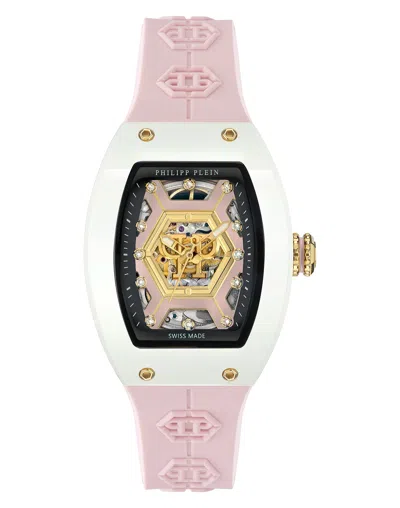 Philipp Plein Diamond Crypto Queen Cherry Blossom Ice Queen Watch In Pink