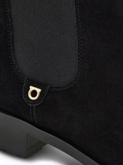 Ferragamo Briuli Suede Chelsea Boots In Black