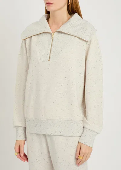 Varley Catherine Half-zip Stretch-jersey Sweatshirt In White