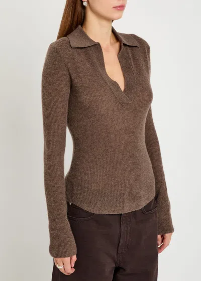 Citizen Of Humanity Citizens Of Humanity Simone Wool And Cashmere-blend Polo Top In Gray