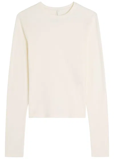 Skims Long Sleeve Cotton Jersey T-shirt In White