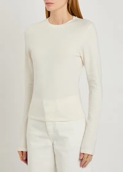 Skims Long Sleeve Cotton Jersey T-shirt In White