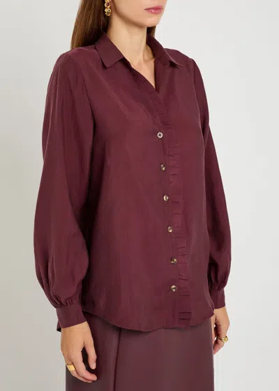 Never Fully Dressed Miley Ruffle-trimmed Woven Shirt In Red