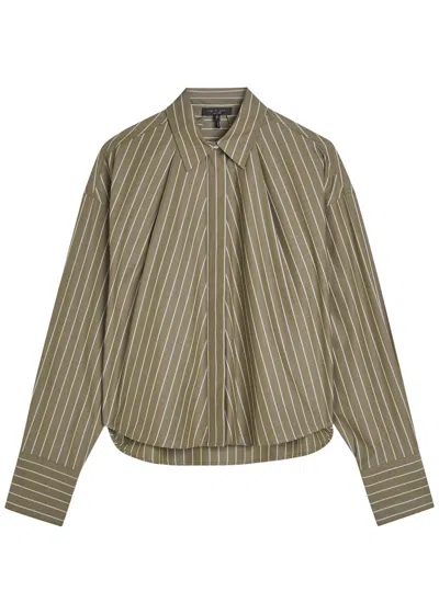 Rag & Bone Martha Stripe Cotton Poplin Button-up Shirt In Green