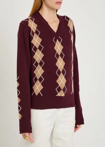 Chloé Chloe Argyle-intarsia Wool And Cashmere-blend Jumper In Multi