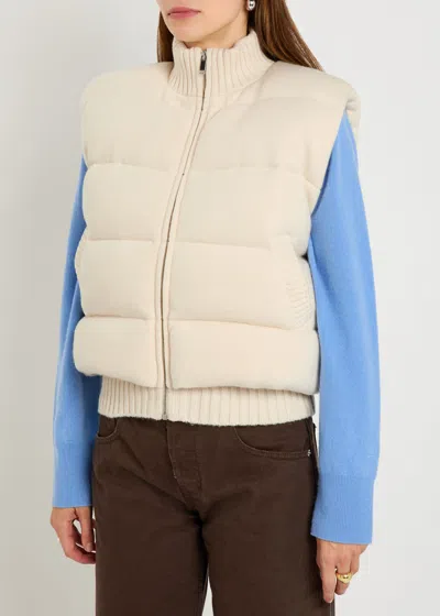 Joseph Womens Ivory Quilted Ribbed Wool-knit Down Gilet Xs In Neutral