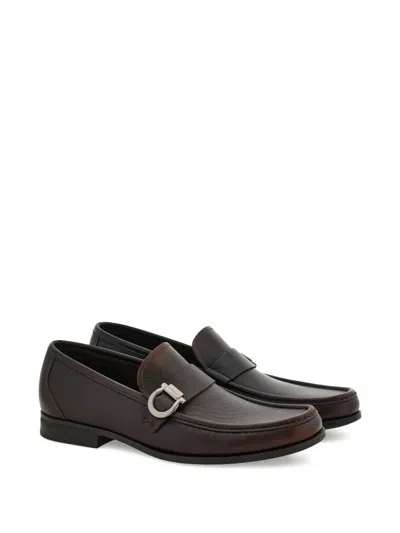 Ferragamo Moccasin With Gancini Ornament In Brown