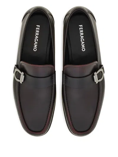 Ferragamo Moccasin With Gancini Ornament In Brown