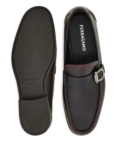 Ferragamo Moccasin With Gancini Ornament In Brown