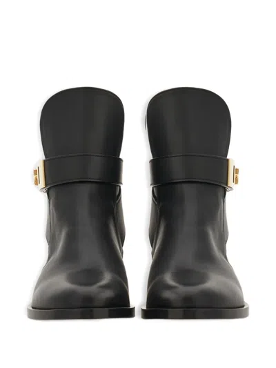 Ferragamo Zanira Leather Ankle Boots In Black
