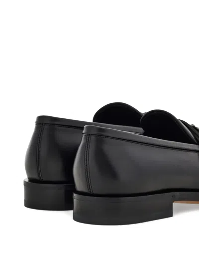 Ferragamo Gancini-buckle Loafers In Black