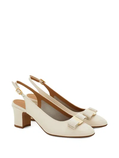 Ferragamo Women Mascarpone Vara Bow Slingback Pumps In Neutral