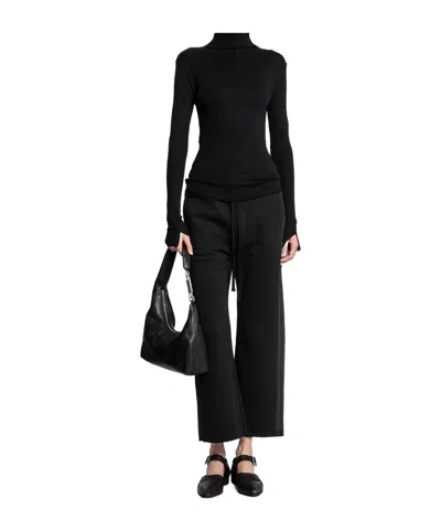 Thom Krom Side-stripe Raw-edge Track Pants In Black