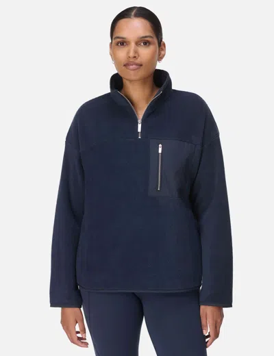 Sweaty Betty Mallow Fleece Half-zip Pullover In Blue