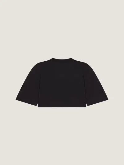 Givenchy Short Sleeve Cropped T-shirt With 3d Print In Black