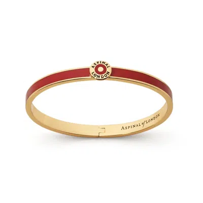 Aspinal Of London Thin Enamel Bangle In Gold