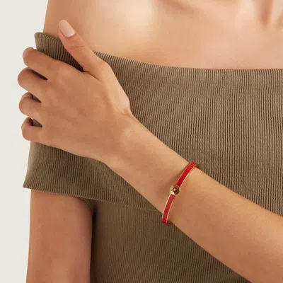 Aspinal Of London Thin Enamel Bangle In Gold