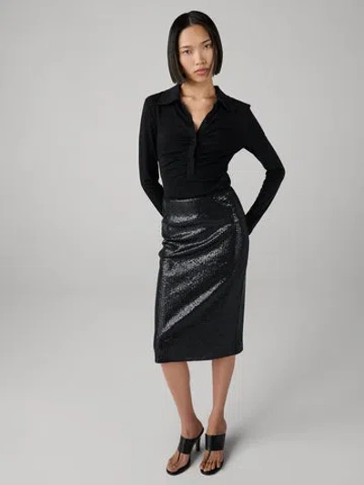 Diane Von Furstenberg Bianca Sequin Skirt In Black
