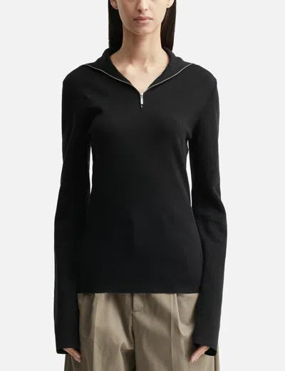 Entire Studios Zip Up Turtleneck In Black