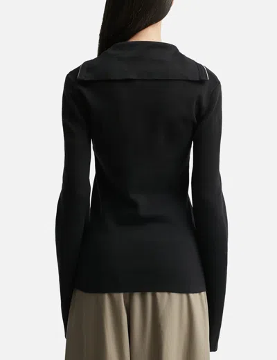 Entire Studios Zip Up Turtleneck In Black