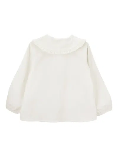 Knot Rhea Ruffled-collar Shirt In White
