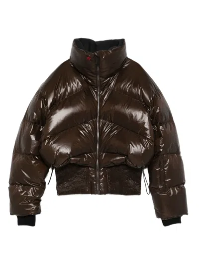 Perfect Moment Auretta Ski Bomber Jacket Chocolate In Brown