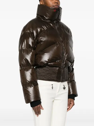 Perfect Moment Auretta Ski Bomber Jacket Chocolate In Brown