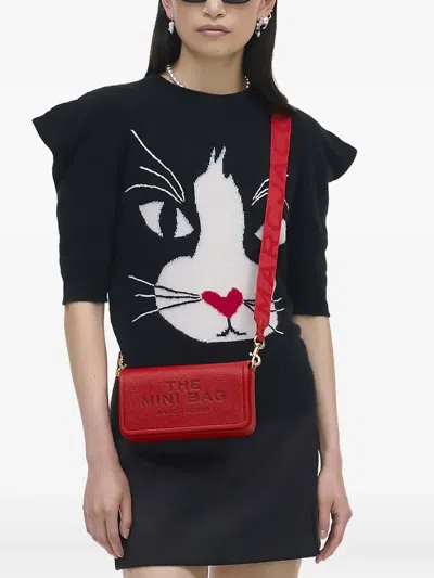 Marc Jacobs Textured Leather Mini Bag With Magnetic Closure In Red