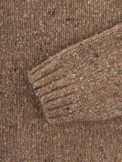 Knot Speckled Knitted Sweater In Brown