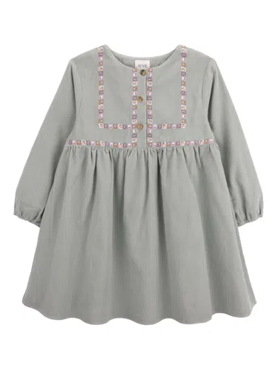 Knot Maisie Embroidered Dress In Green