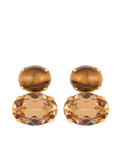 Jennifer Behr Yvette Earrings In Brown