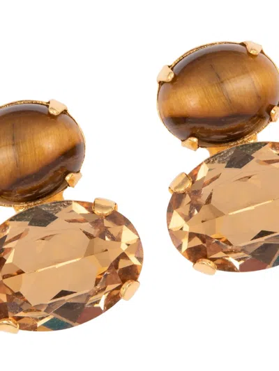 Jennifer Behr Yvette Earrings In Brown